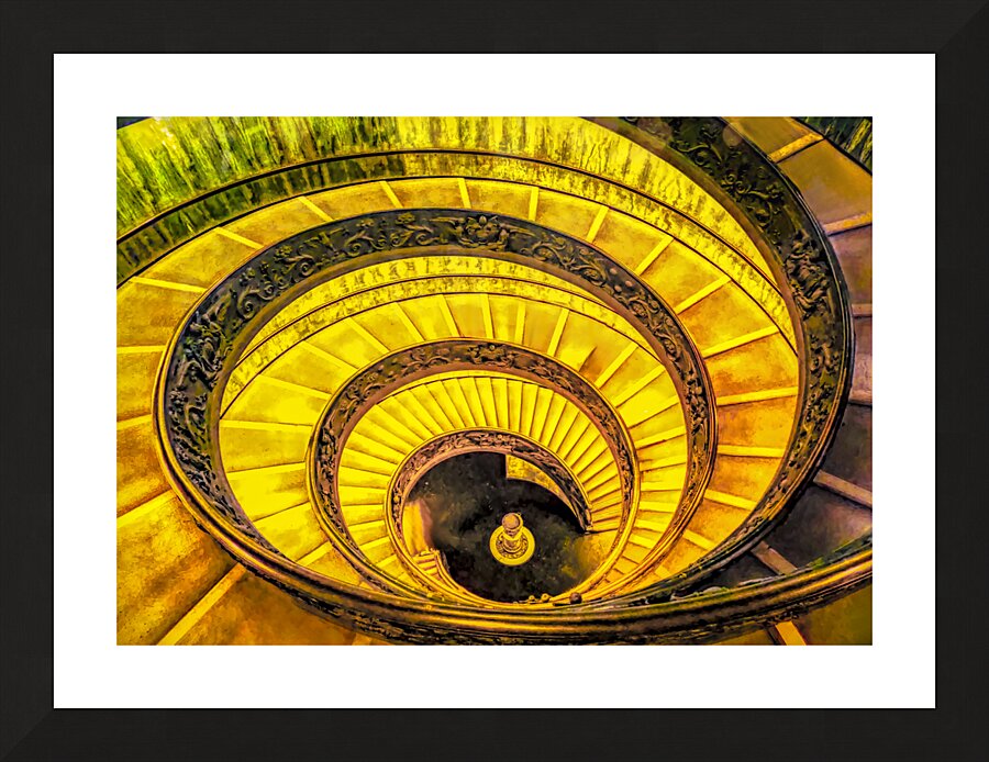 Vatican Circular Stairs Picture Frame print