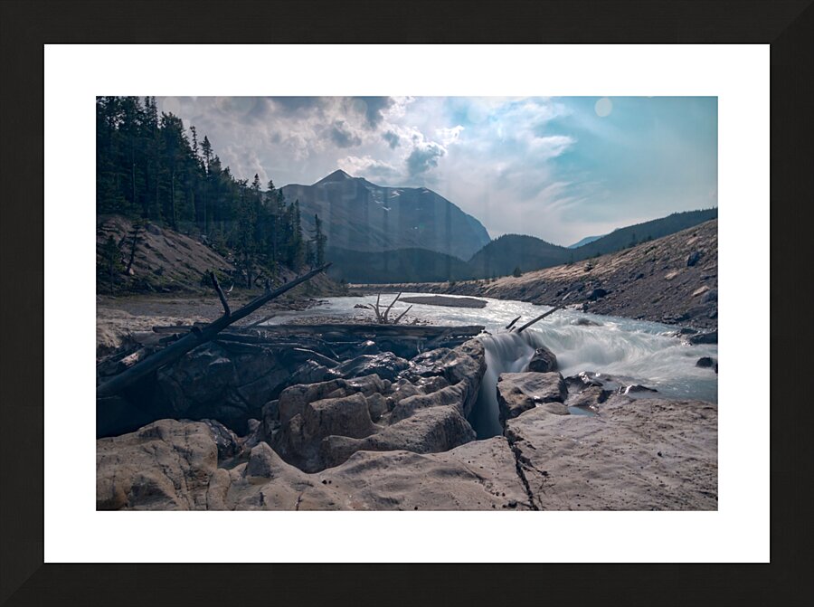 Banff to Jasper Rocky Waterfall Picture Frame print