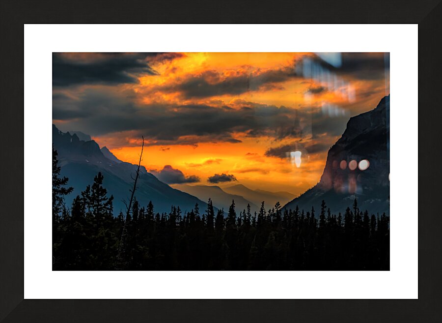 Icefields Parkway Sunset Silhouettes Picture Frame print