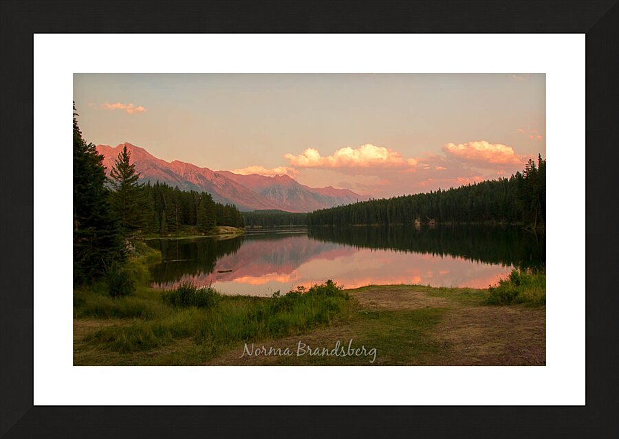 Banff Alberta Canada pond mountains Picture Frame print