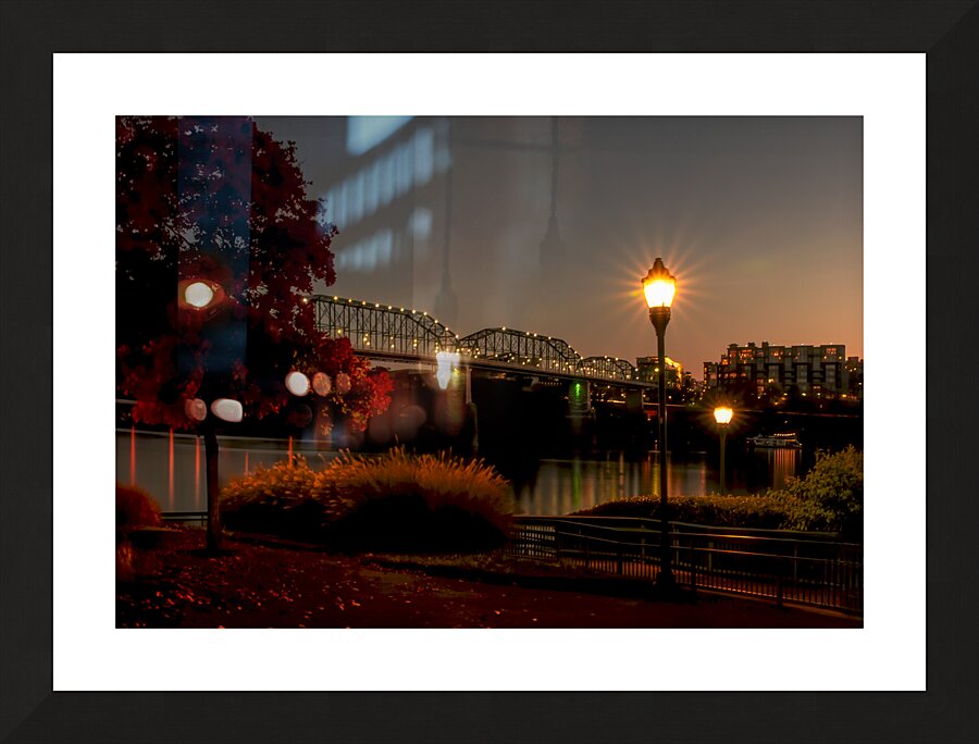 Chattanooga River Night Reflections Picture Frame print