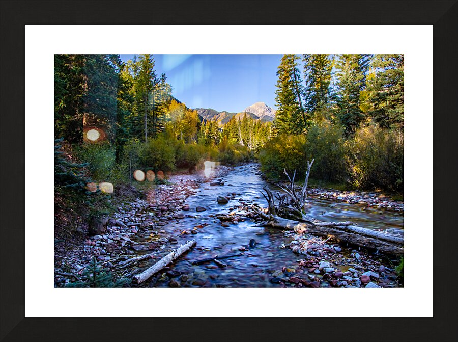 Colorado Mountain River Glow Picture Frame print