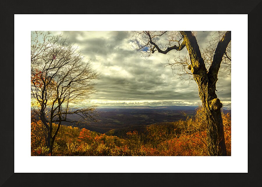 Blue Ridge Parkway Overlook Autumn Sunset Picture Frame print