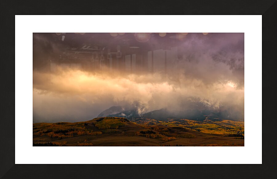 Meandering Sunset Mountain Illuminations  Picture Frame print