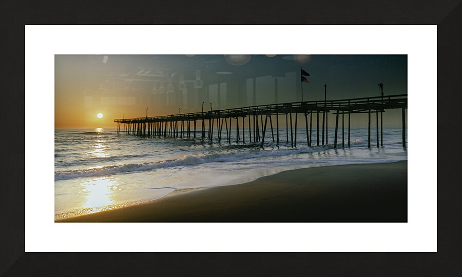 Outer Banks OBX Pier Sunrise 1 Picture Frame print