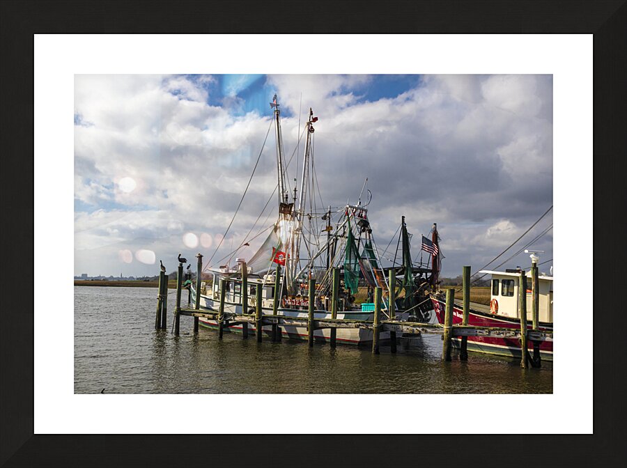 Mount Pleasant Shem Creek Shrimper Picture Frame print