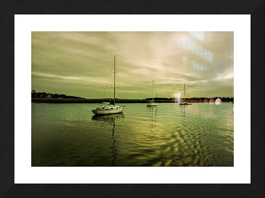 Hilton Head Broad Creek Sailboats Picture Frame print