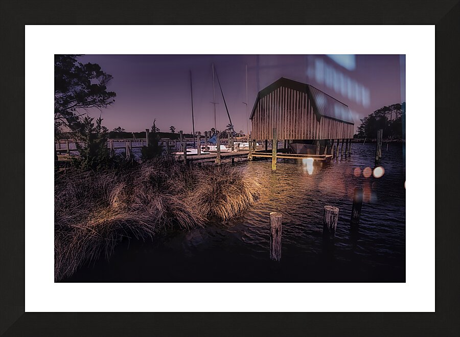 Roanoke Island Boathouse Picture Frame print