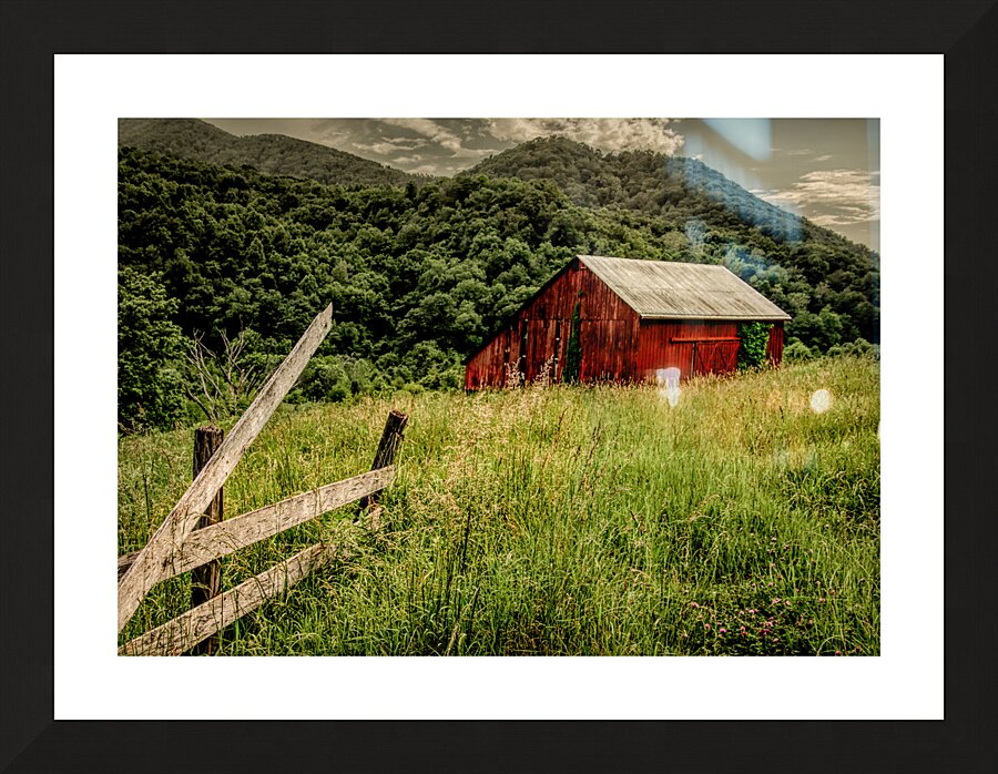 Homestead Resort  Red Barn Picture Frame print