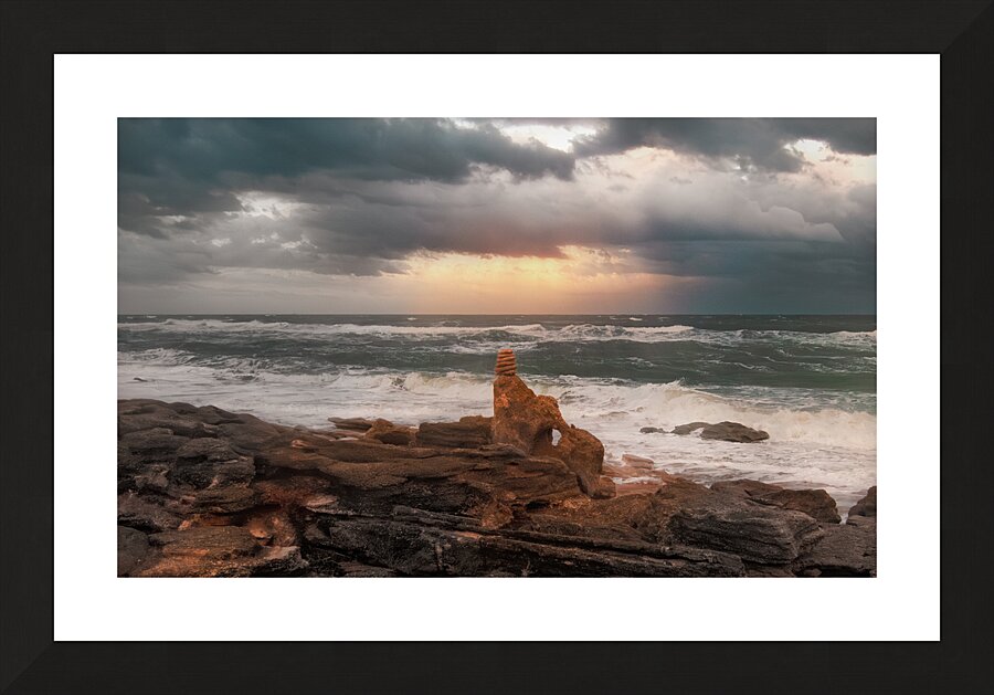 Florida Palm Coast Cochina Sunset Cairn Picture Frame print