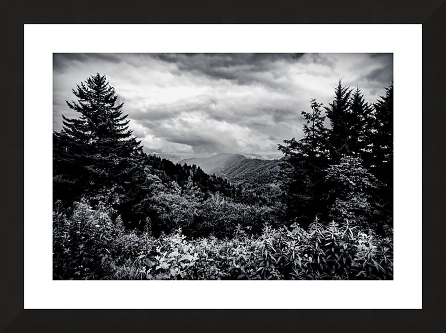 Tennessee Mountains Perfection in Black and white Picture Frame print