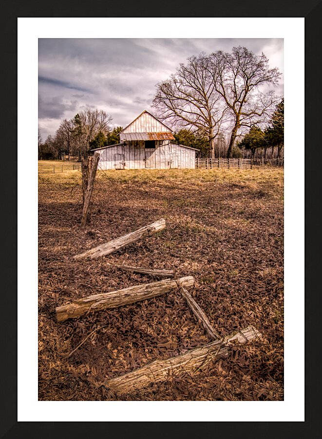 North Carolina Tobacco Barn in Winter Picture Frame print