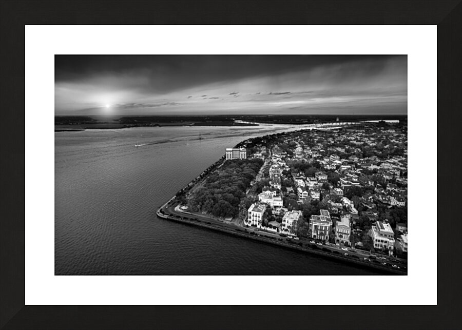 Charleston Aerial Sunset 1 Picture Frame print