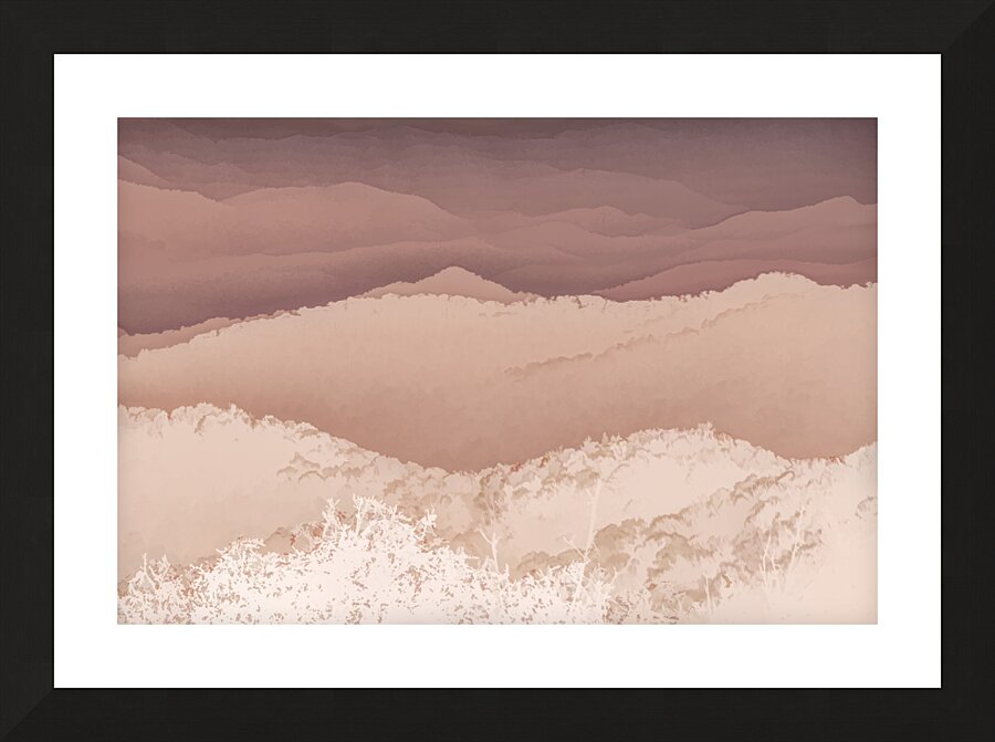 Smoky Mountains Silhouettes in Reverse Picture Frame print