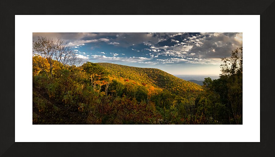 Blue Ridge Parkway Panorama Overlook in Autumn Picture Frame print
