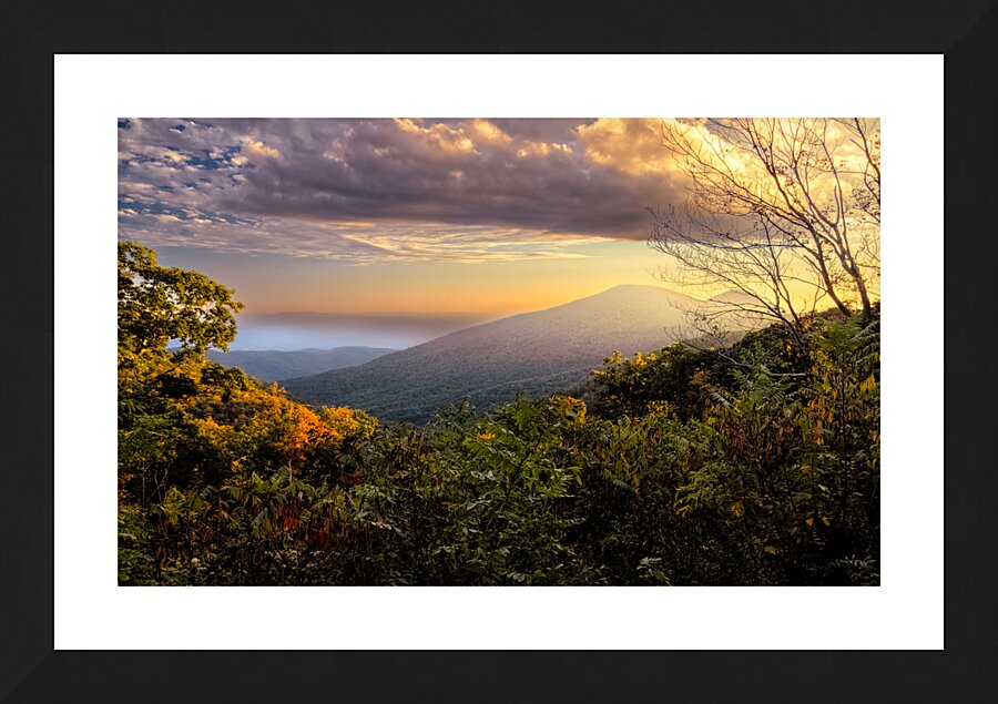 Virginia Blue Ridge Parkway Sunset Fog Picture Frame print