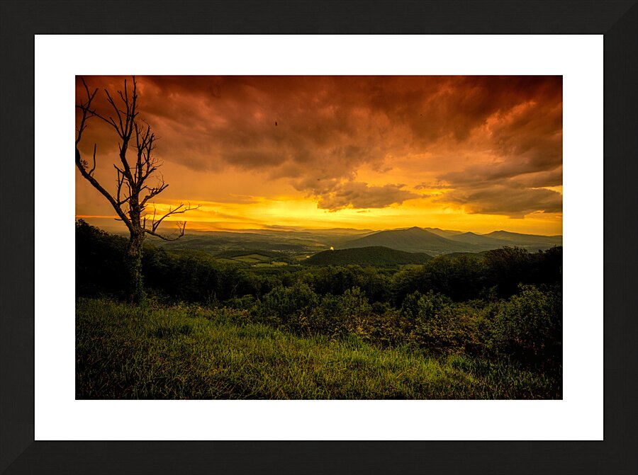 Blue Ridge Parkway Mills Gap Sunset Layers Picture Frame print