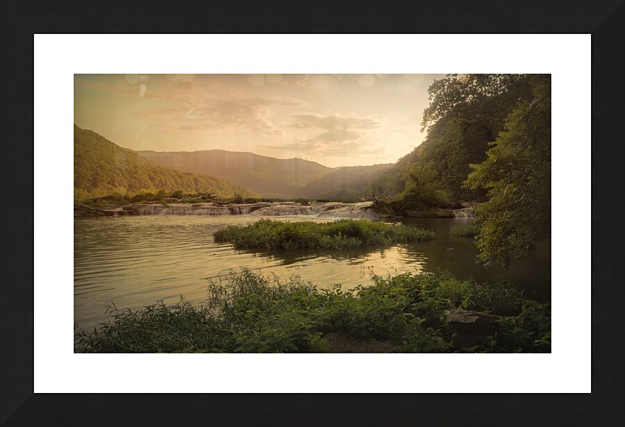 West Virginia New River Waterfalls at Dusk Picture Frame print