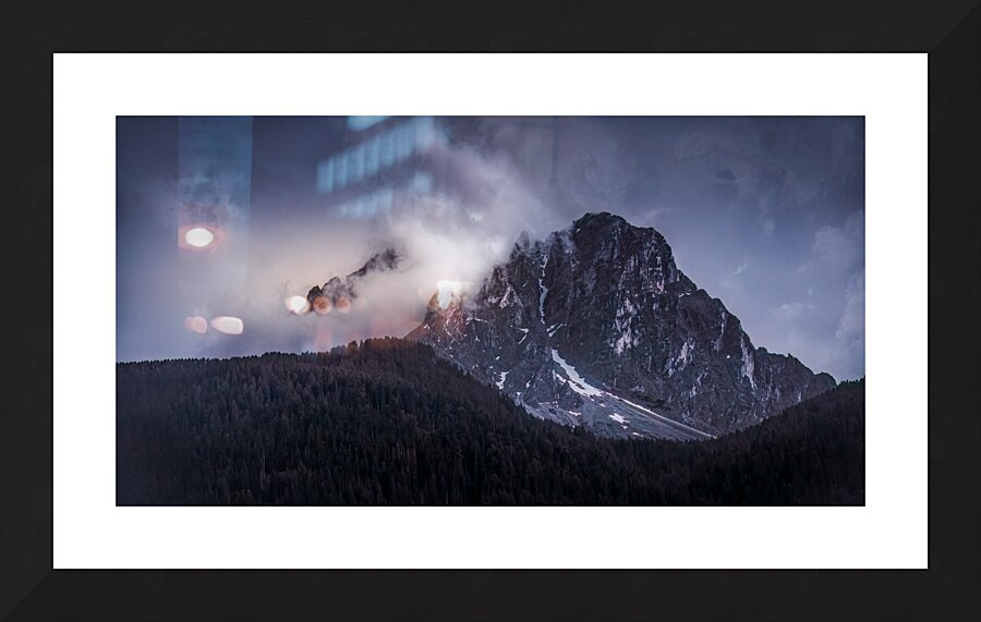 Dolomite Skyline Sunset Sesto  at Night Picture Frame print