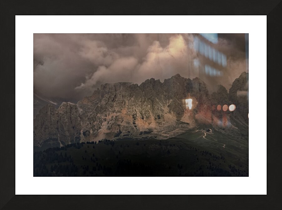 Dolomite Sella Pass in the Fog Picture Frame print