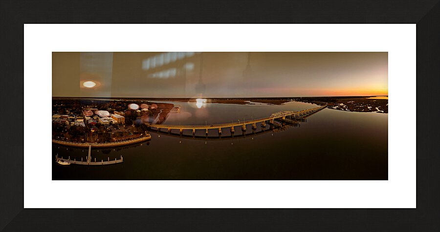 Beaufort Richsrd Woods Swing Bridge at Sunset Picture Frame print