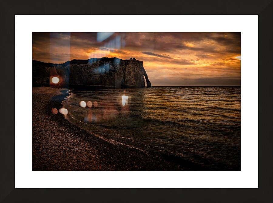 Etretat Cliff Sunset Picture Frame print