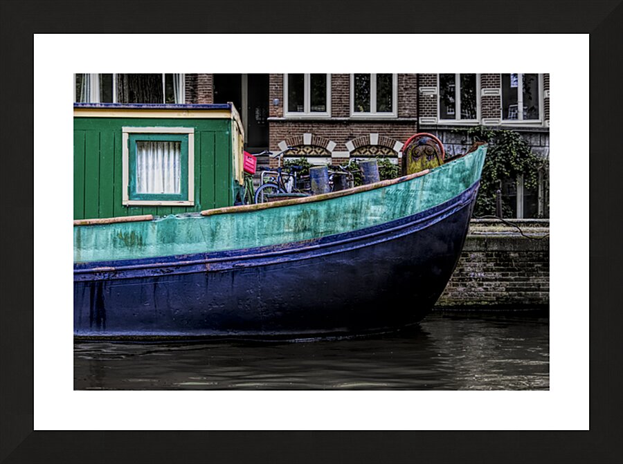 Amsterdam Canal Boat Picture Frame print