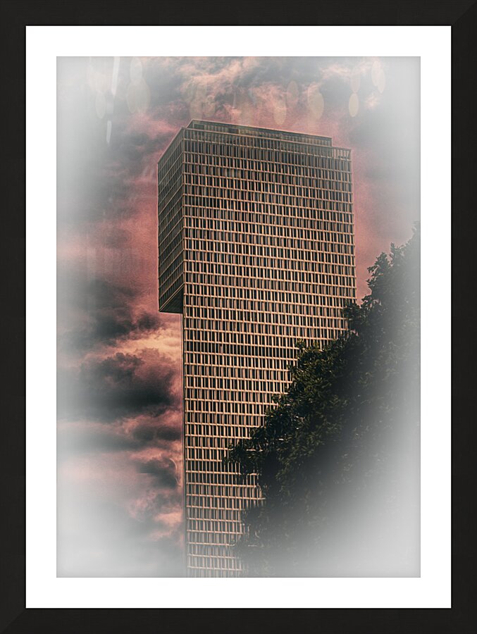 Frankfurt One Skyscraper Sunset Picture Frame print