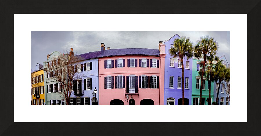 Charleston Rainbow Row Picture Frame print