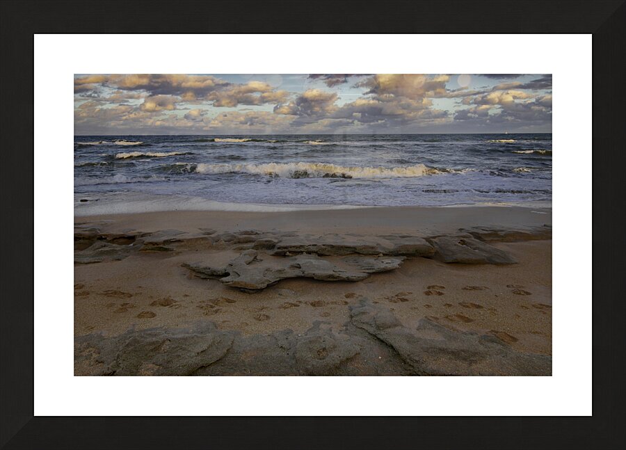 Palm Coast Footprints in the Sand Picture Frame print
