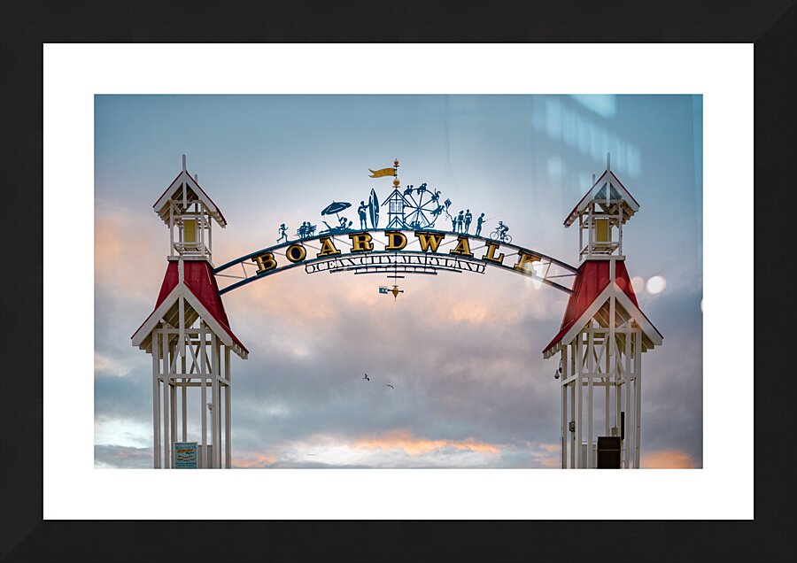 Ocean City Boardwalk Sign Picture Frame print