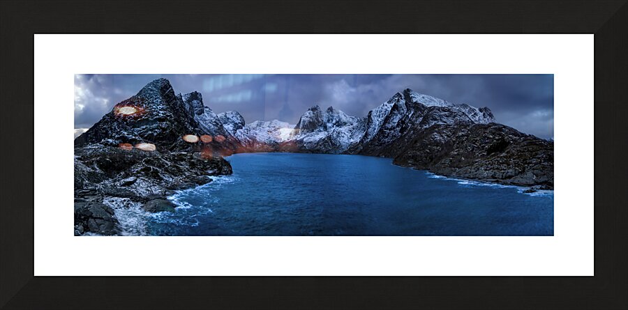 Winter Lofoten Reine Fjord Picture Frame print
