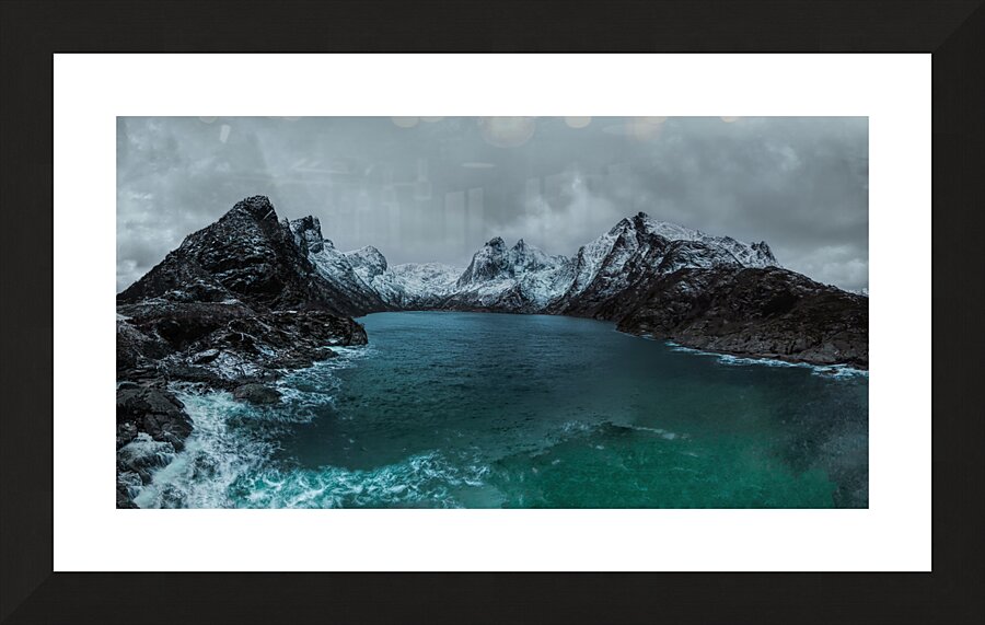 Lofoten Road Fjord Panorama Picture Frame print