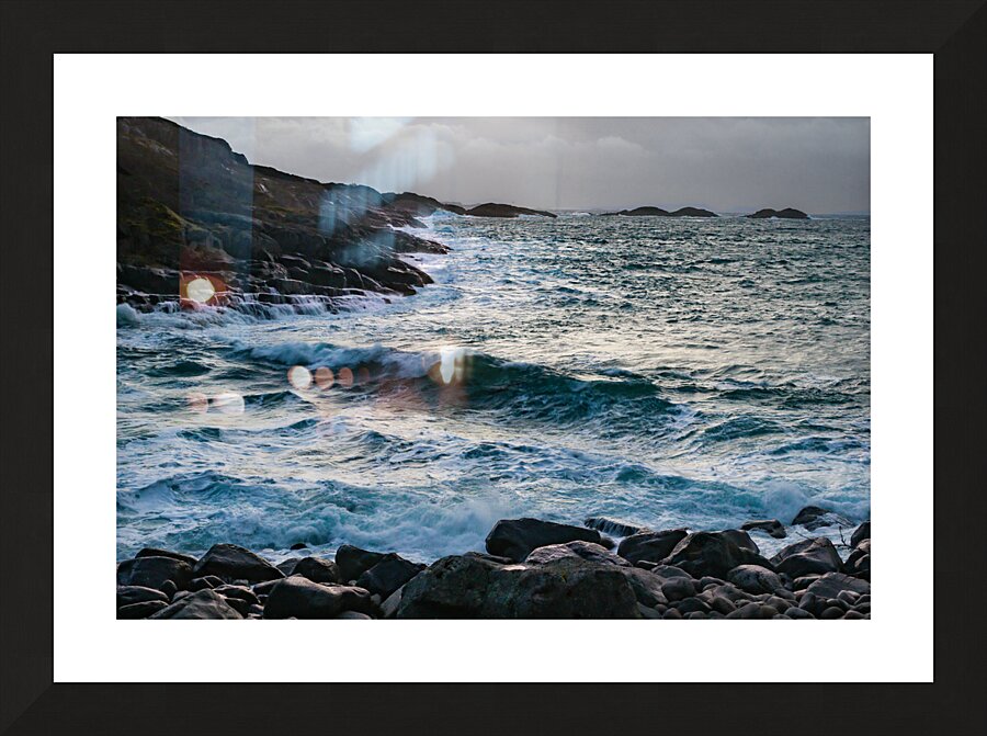 Lofoten Rocky Coastline and Storm Waves Picture Frame print