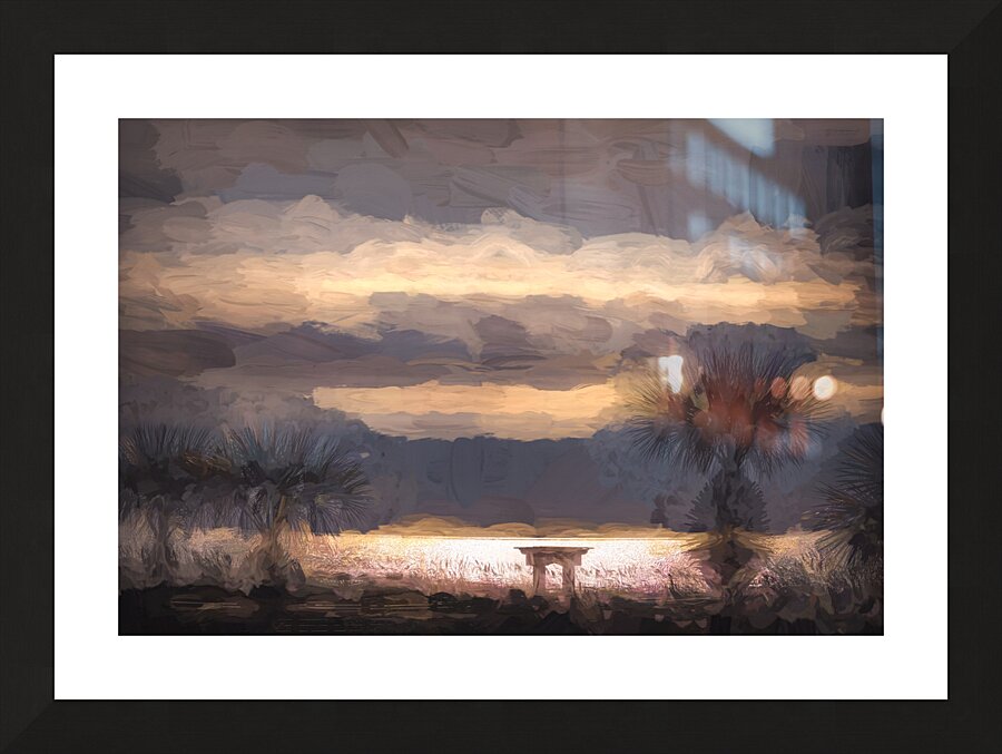 Hilton Head Beach Silhouette Impressionist Picture Frame print