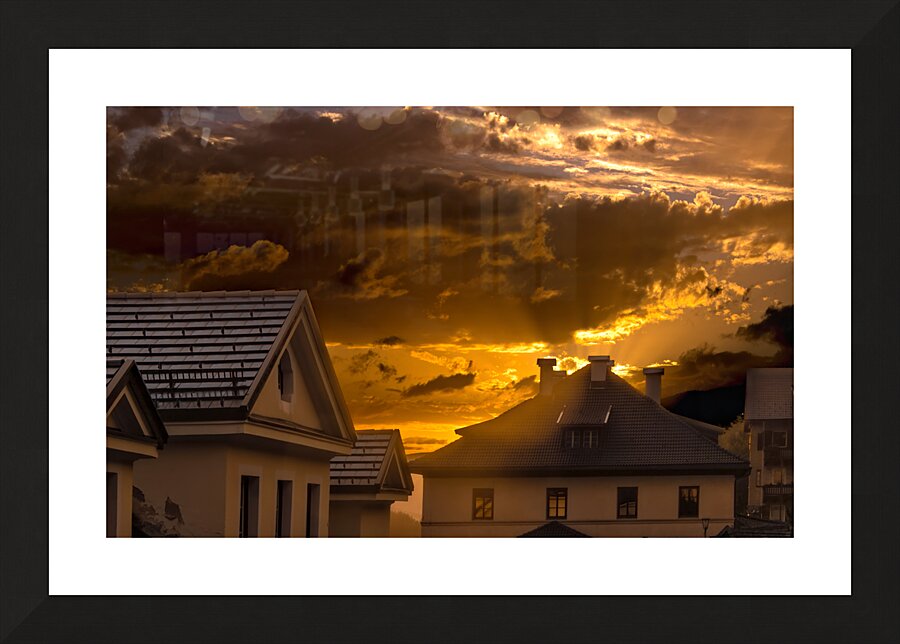 Sesto Sexten Sunset Sunbeams Picture Frame print