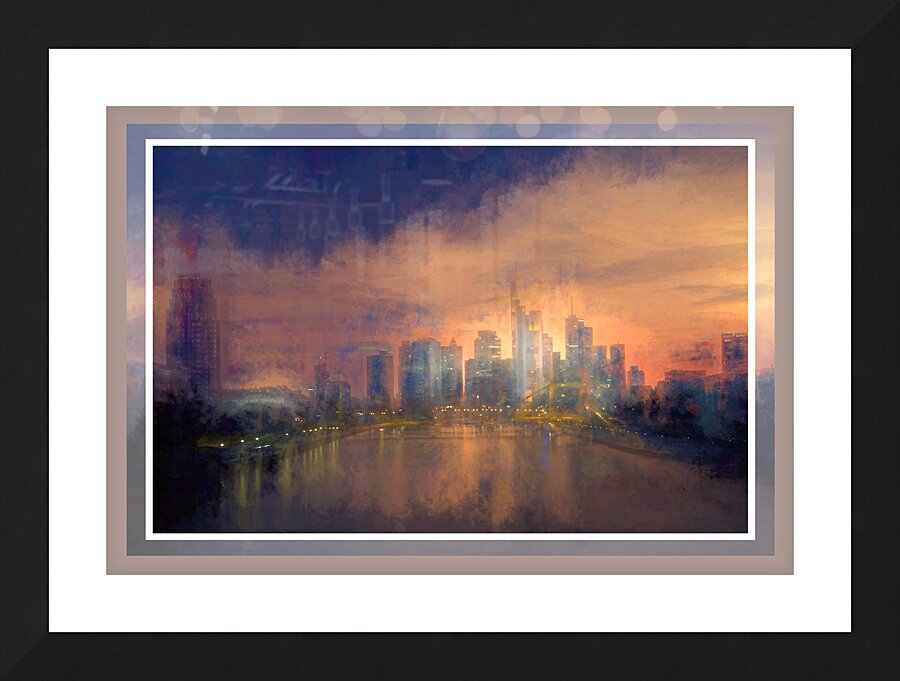 Frankfurt Skyline Coat of Many Colors Picture Frame print