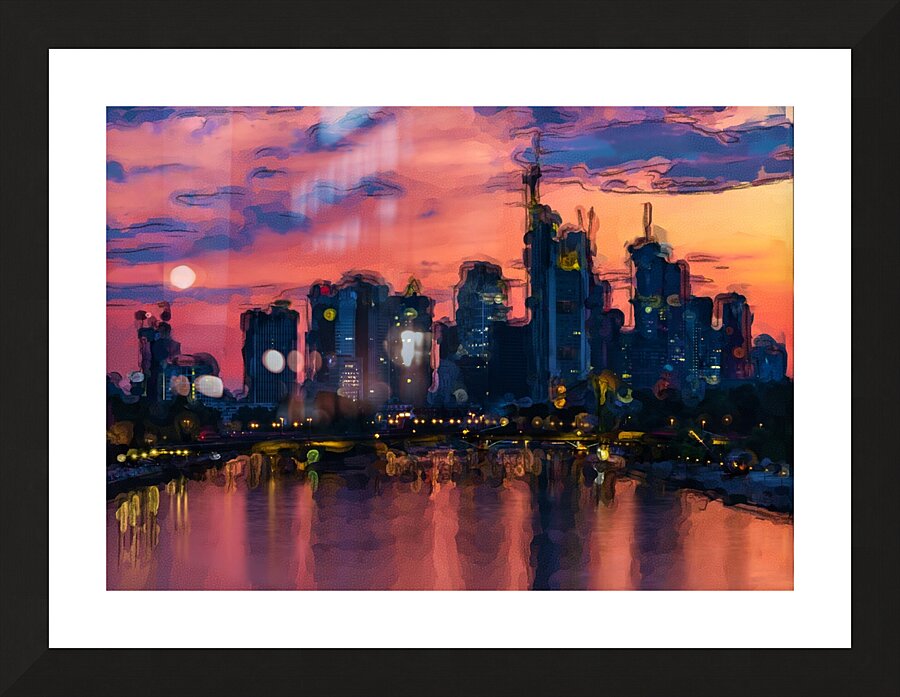 Frankfurt Germany Skyline Abstract Picture Frame print