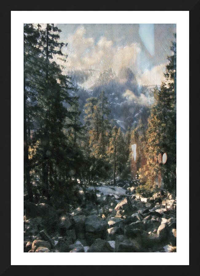 Yosemite Down Stream Picture Frame print