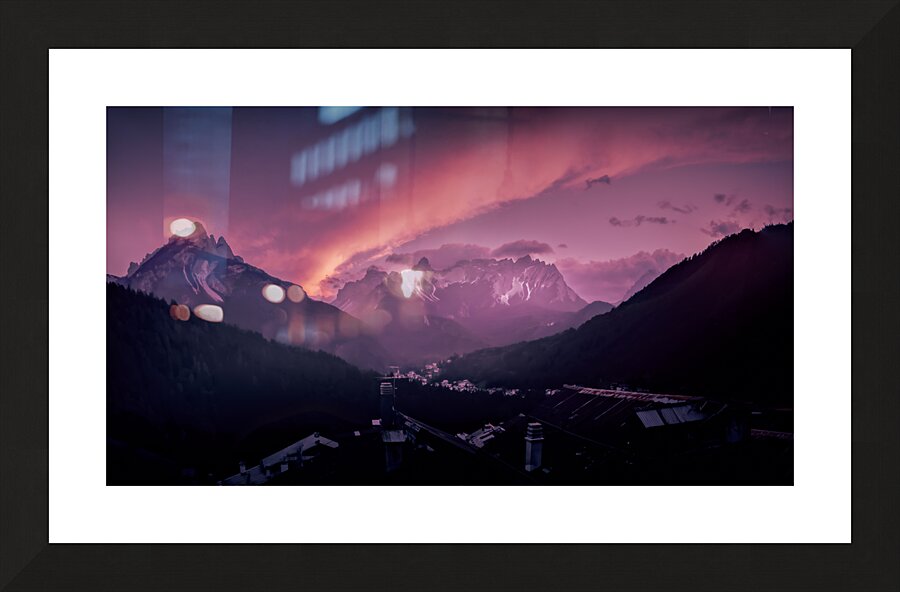Forno di Zoldo Panorama at Sunset Picture Frame print