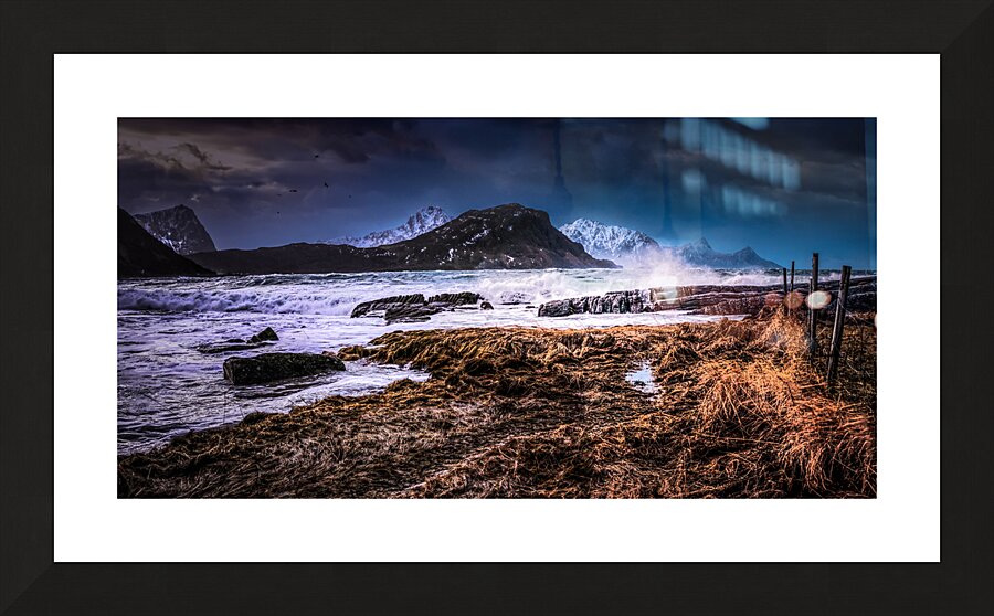 Loften Beach Gale Force Winds Picture Frame print