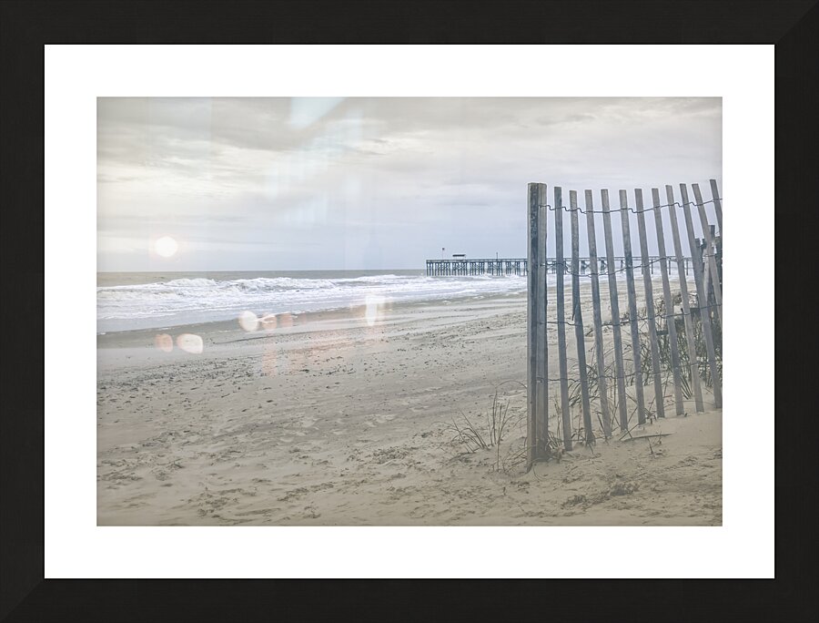 Pawleys Island Beach Pier and Fence Picture Frame print