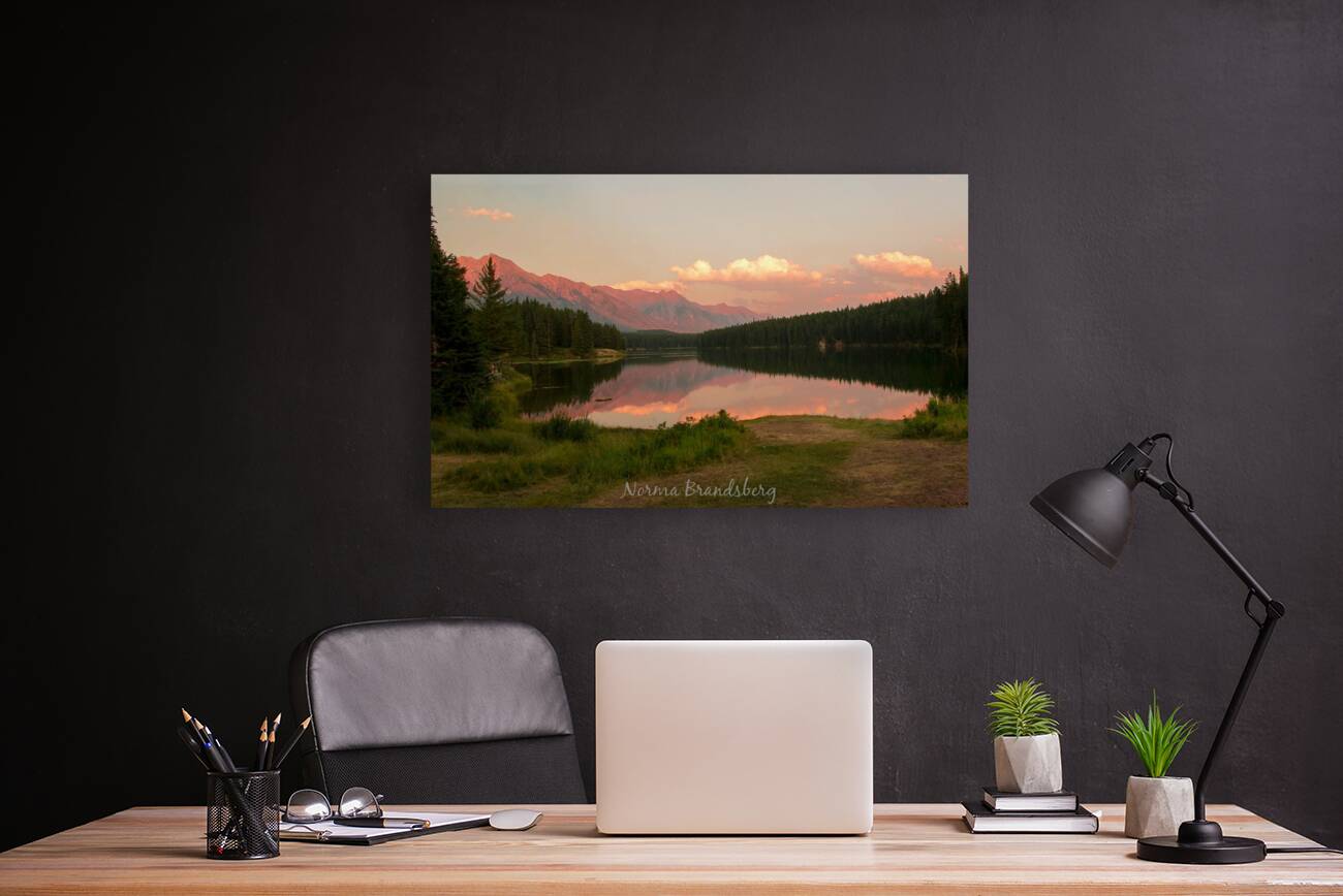 Banff Alberta Canada pond mountains Reproduction