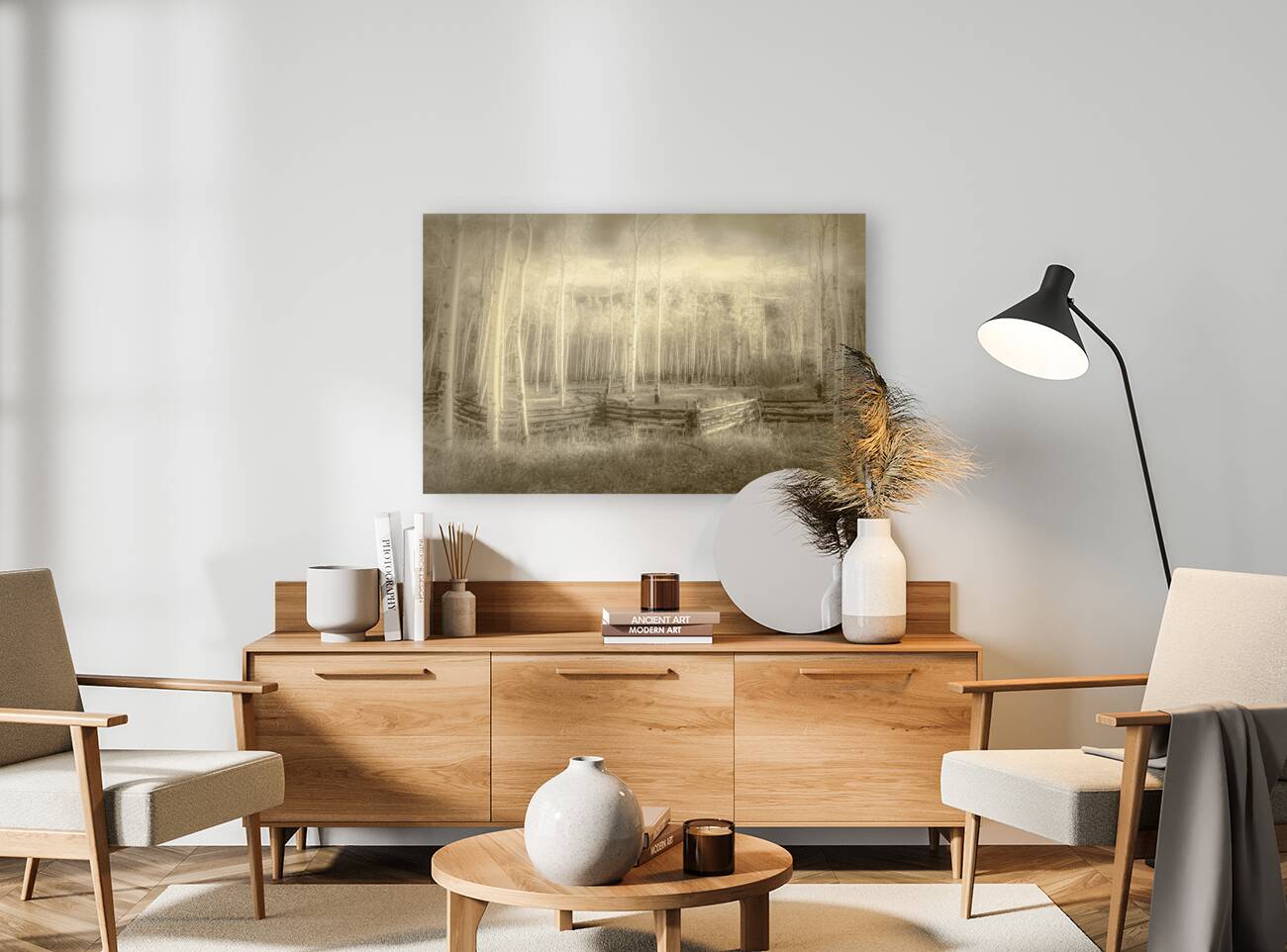 Artistic Colorado Aspens in Sepia Monotone Reproduction