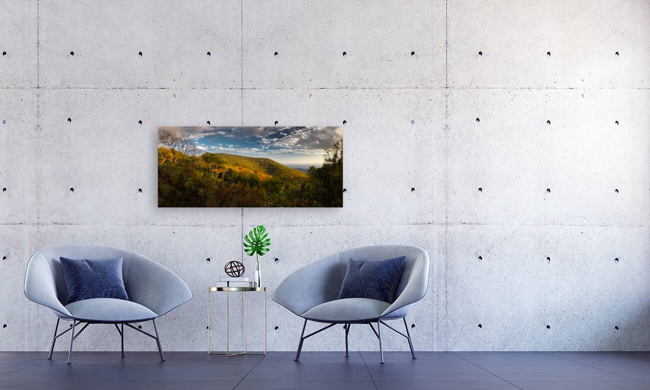 Blue Ridge Parkway Panorama Overlook in Autumn Reproduction