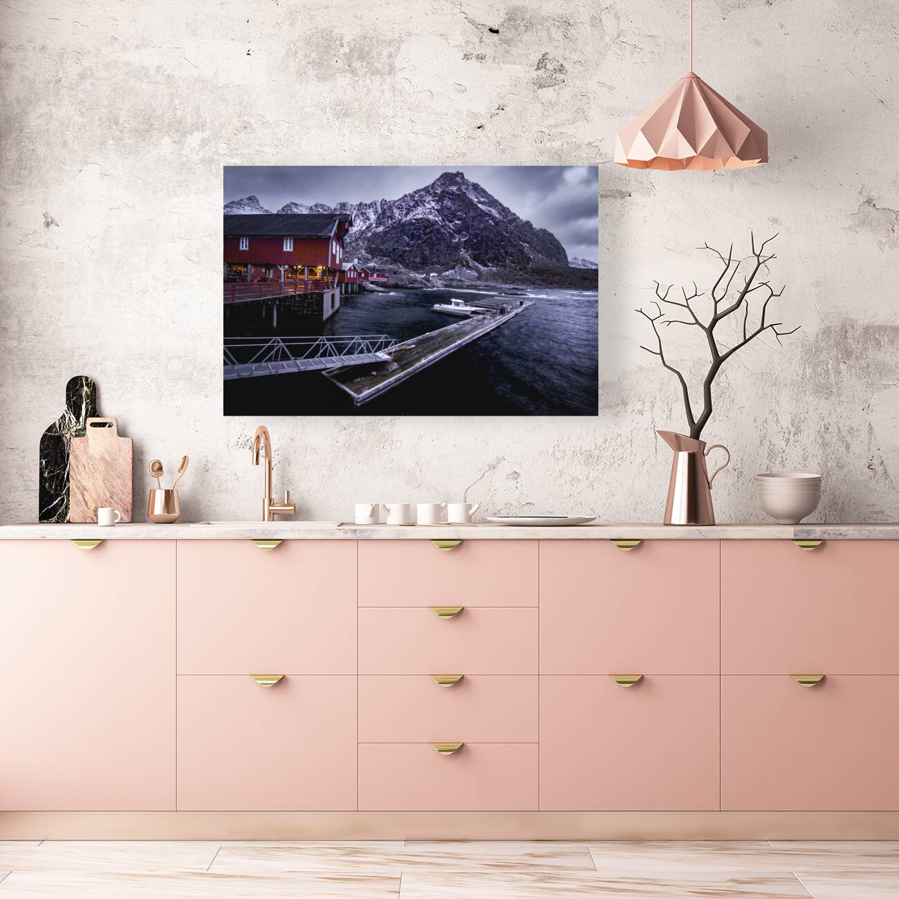 Moskenes Docks in Winter Reproduction