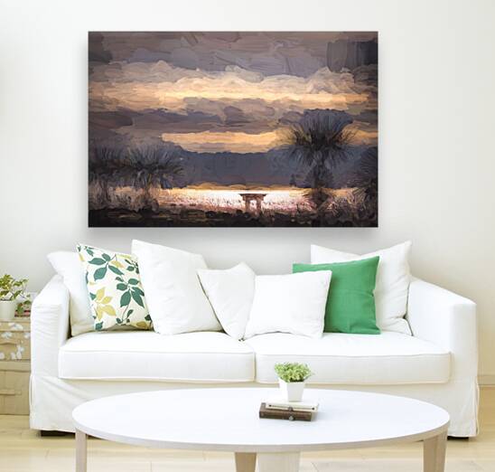 Hilton Head Beach Silhouette Impressionist Reproduction