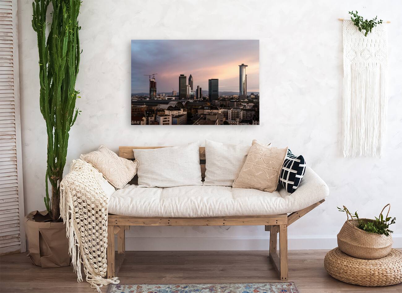 Frankfurt Skyline Skyscraper Sunset Reproduction