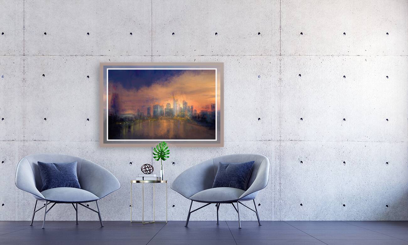 Frankfurt Skyline Coat of Many Colors Reproduction