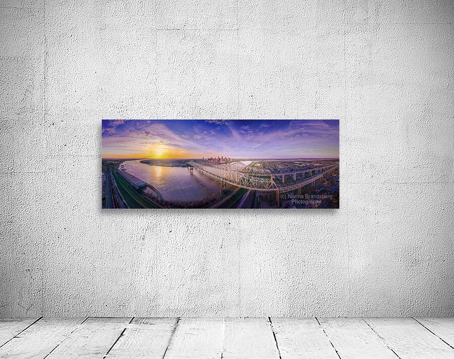 New Orleans Aerial Sunset Skyline Wall Preview